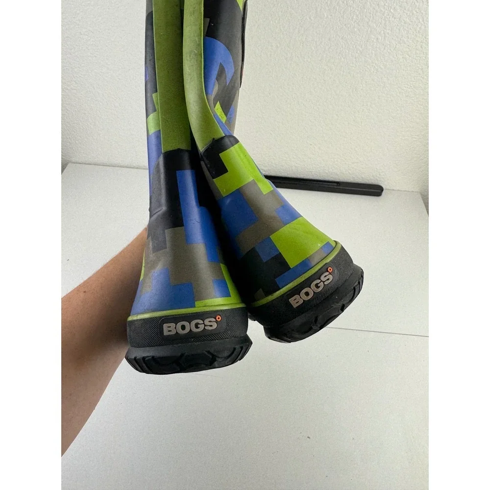 Bogs Youth Waterproof Rain Boots Size 4 EU 37 Camo Pixel‎ Digital Pattern